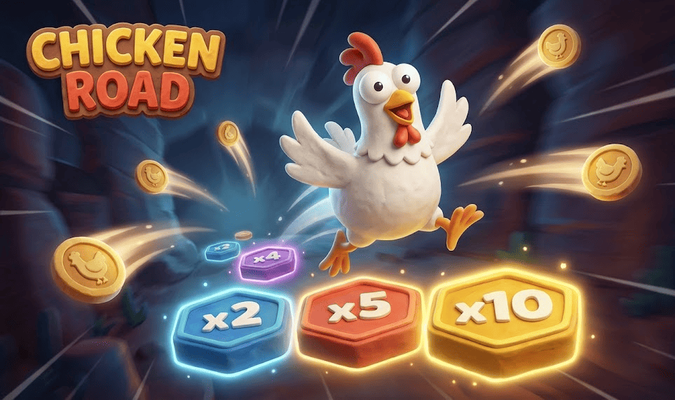Gallina superando obstáculos en Chicken Road